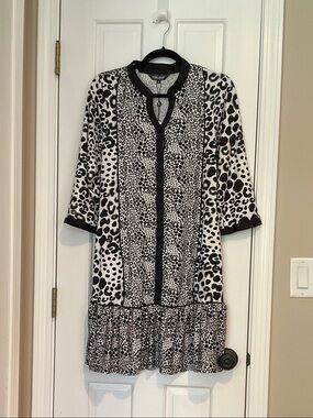 White Mark Black and White Animal Print Midi Dress